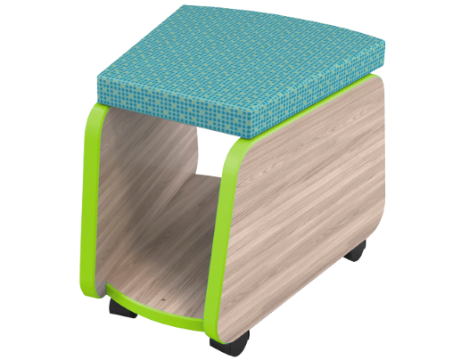 Rolling stool with storage.