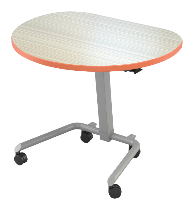 Rounded end conference table.