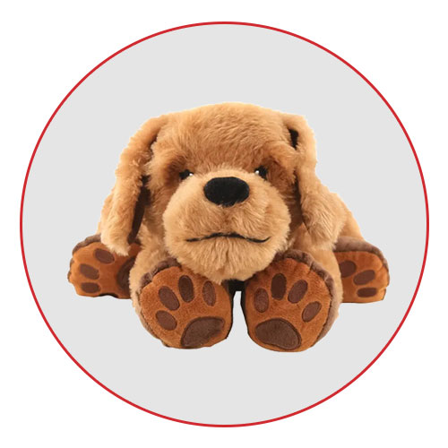 weighted plush therapy dog