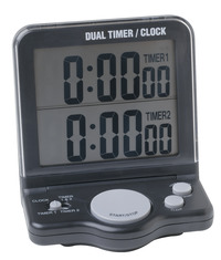 Champion Dual-Countdown Mini Tabletop Timer, Digital LCD, Black, Item Number 007346
