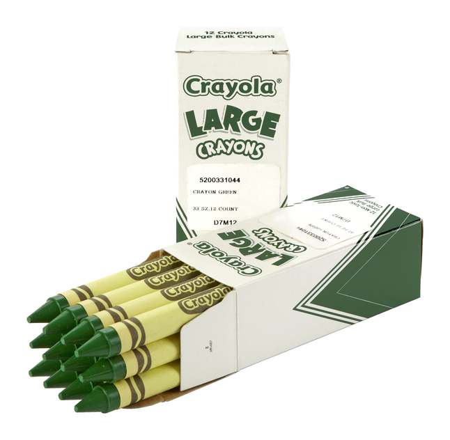 Crayola Large Crayons, 12 Pack, Green (52-0033-044)