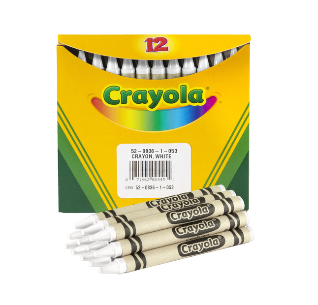 Crayola Regular Single-Color Crayon Refill, White, Pack of 12