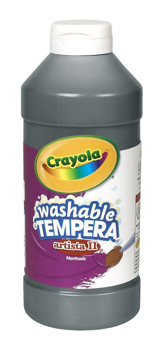 Crayola Artista II Washable Tempera Paint, Black, Pint