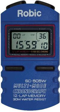 Image for Robic SC-505W Multi-Mode Chronograph Stopwatch, 12 Lap Memory, Blue from School Specialty