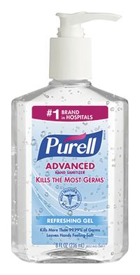 Purell Advanced Hand Sanitizer, 8 Ounce Pump Bottle, Clean Scent, Item Number 025507