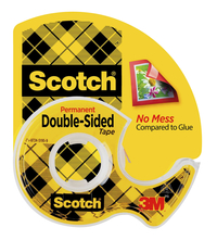 Scotch 665 Double-Sided Tape in Handheld Dispenser, 0.50 x 250 Inches, Clear, Item Number 040485