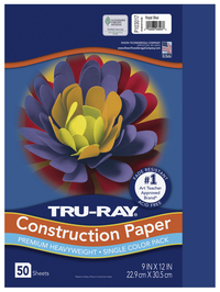 Tru-Ray Sulphite Construction Paper, 9 x 12 Inches, Royal Blue, 50 Sheets 054012