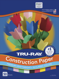 Tru-Ray Sulphite Construction Paper, 9 x 12 Inches, Assorted Colors, 50 Sheets Item Number 054054