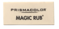 Prismacolor Magic Rub Latex-Free Vinyl Eraser, 2-1/4 x 1 x 7/16 Inches, White, Pack of 12 Item Number 077362