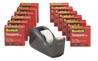 Scotch 600 Transparent Tape with Desktop Dispenser, 0.75 x 1000 Inch, Pack of 12 078586