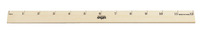 School Smart Wood Ruler, Single Beveled Plain Edge, 12 Inches, Scaled in 1 Inch Increments 081894