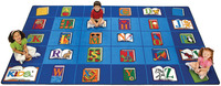 Carpets for Kids Reading by The Book Carpet, 7 Feet 6 Inches x 12 Feet, Rectangle, Multicolored, Item Number 082427