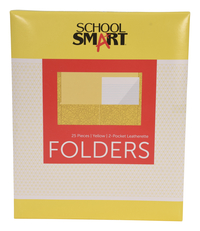 School Smart 2-Pocket Folder, Letter Size, Yellow, Pack of 25 Item Number 084897