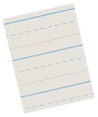 School Smart Red & Blue Newsprint Paper, 1/2 Inch Long Way Ruled, 11 x 8-1/2 Inches, 500 Sheets 085313
