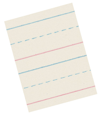 School Smart Red & Blue Storybook Paper, 5/8 Inch Ruled Long Way, 18 x 12 Inches, 250 Sheets 085346