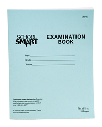School Smart Examination Blue Book with 24 Pages, 7 x 8-1/2 Inches, Pack of 50 Books 085463