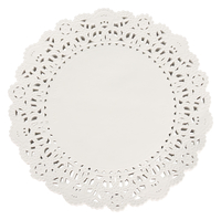 School Smart Paper Die Cut Round Lace Doily, 6 Inches, White, Pack of 100 085610