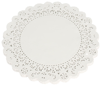 School Smart Paper Die Cut Round Lace Doilies, 8 Inches, White, Pack of 100 085611