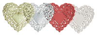School Smart Paper Die-Cut Heart Lace Doily, 6 Inches, Assorted Color, Pack of 100 085617