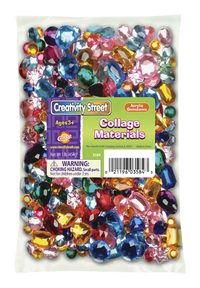 Creativity Street Faceted Assorted Shape Acrylic Gemstone, Assorted Size, Assorted Color, 1 lb Item Number 085728