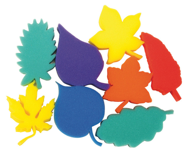Leaf Shape Painting Sponges for Kids Art & Craft Set of 8 Foam