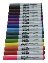 School Smart Washable Markers, Chisel Tip, Assorted Colors, Pack of 16