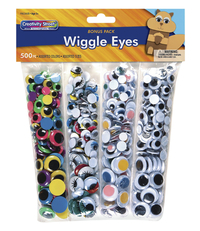 Creativity Street Round Wiggle Eyes, Assorted Colors, Pack of 500, Item Number 086646