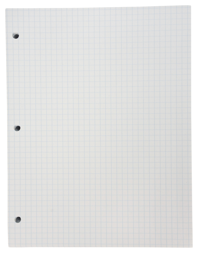 School Smart Graph Grid Paper, 3-Hole Punched, Letter Size, Pack