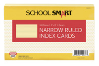 School Smart Ruled Index Cards, 5 x 8 Inches, Canary, Pack of 100 088723