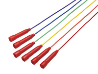 Sportime Jump Ropes, 7 Feet, Assorted Colors, Red Handles, Set of 6 Item Number 1004676