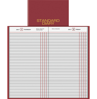 At-A-Glance Standard Daily Journal, 7-11/16 x 12-1/8 Inches, Red, Item Number 1053201