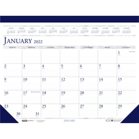 Doolittle Perforated Top Desk Pad Calendar, 22 x 17 in, Gray/Blue, Item Number 1061119