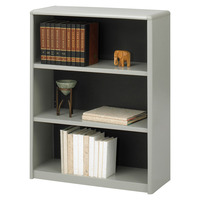 Safco ValueMate Bookcase, 3 Shelves, 31-3/4 x 13-1/2 x 41 Inches, Metal, Gray, Item Number 1067329