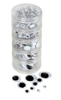 Creativity Street Wiggle Eye with Stacking Storage Container, Pack of 560, Item Number 1293522