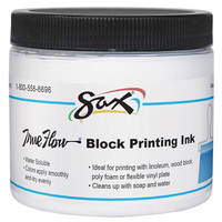 Sax True Flow Water Soluble Block Printing Ink, 1 Pint Jar, White Item Number 1299776