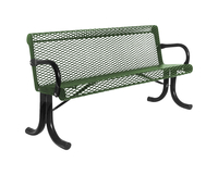 UltraSite Bench, 48 x 24-3/16 x 34-1/8 Inches, Green, Black Frame, Item Number 1305735