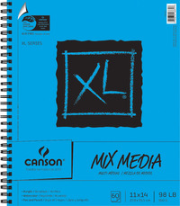 Canson XL Mixed Media Paper Pad, 98 lb, 11 x 14 Inches, 60 Sheets Item Number 1329703
