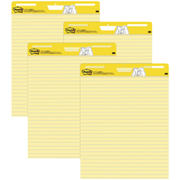 Post-It Self-Stick Easel Pad, 25 x 30 Inches, Ruled, Yellow, 30 Sheets, Pack of 4 1330034