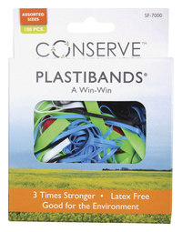 Conserve Plastiband - Configurable Item, Assorted Size, Assorted Color, Box of 200 Item Number 1330434