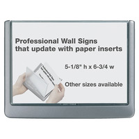 Durable Click Sign, 6-3/4 in W X 5-1/8 in H X 5/8 in D, Plastic, Graphite, Item Number 1330779