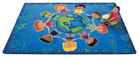 Carpets for Kids Carpet Give the Planet a Hug Rug, 8 x 12 Feet, Rectangle, Blue, Item Number 1512757