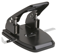 Business Source 2-Hole Punch, 9/32 Inch, 2-3/4 Inch Center, 30 Sheet Cap, Black, Item Number 1376911