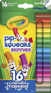 Crayola Pip-Squeaks Skinnies Markers, Washable, 16 Unique & Bright Colors - 16 markers