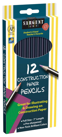Sargent Art Colored Pencils for Construction Paper, Assorted, Set of 12 1386921