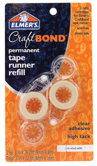Elmer's CraftBond Tape Runner Refill, 1/3 Inches x 26-1/4 Feet, Pack of 2 Item Number 1392790