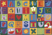 Carpets for Kids KIDSoft Toddler Alphabet Blocks Carpet, 4 x 6 Feet, Rectangle, Multicolored, Item Number 1396526