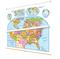 Nystrom Readiness United States and World Combo Map Set, 65 x 53 Inches, Item Number 1398260