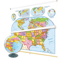 Nystrom United States and World Map Readiness Classroom Pack with Relief Globe, Item Number 1398261
