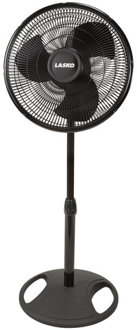 Lasko Adjustable Oscillating Stand Fan, 3-Speed, Black, Item Number 1399528