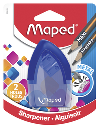 Maped Tonic 2-Hole Pencil Sharpener with Metal Insert, Assorted Colors, Item Number 1401256